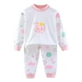 thumbnail image 1 of WEIYLL Tenues d'Automne pour Garçons 2025 Enfants Pyjama à Manches Longues Chemise Imprimée Hauts Pantalons 2 Pcs Enfant Enfants Ensembles Roses 4-5 Ans, 1 of 2