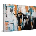 thumbnail image 2 of "Orange Teal Steer" Painting Print on Wrapped Canvas, 2 of 7