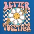 thumbnail image 6 of Wild Bobby Retro Better Together Daisy Smiley Face Checkered Background Vintage Women Standard V-Neck Tee, Royal, Medium, 6 of 6