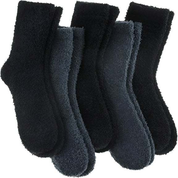 TELOLY Womens Fuzzy Socks Cozy Super Soft Fluffy Slipper Socks for Warm Winter (5 Pairs)