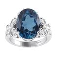 thumbnail image 3 of Sterling Silver with Natural London Blue Topaz and White Topaz Solitaire Ring, 3 of 3