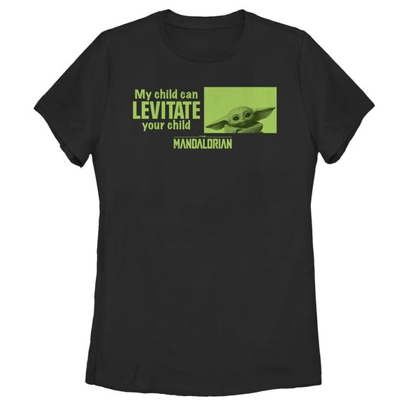 Women's Star Wars: The Mandalorian My Child Can Levitate Your Child Graphic Tee Black Small