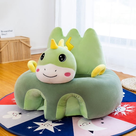 Baby Support Chair Infant Sitting Learning Sofa with Soft Fleece Animals Design Non-Slip Bottom for Spine Protection and Comfortable Play Seating End-of-Season Clea-rance Discounts No filling cotton