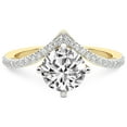 thumbnail image 3 of Round Shape 4 Carat IGI Certified Lab Grown Diamond Ring | 14K Yellow Gold | Zelda Classic Chevron Diamond Ring | FG-VS1-VS2 Quality Friendly Diamonds, 3 of 5