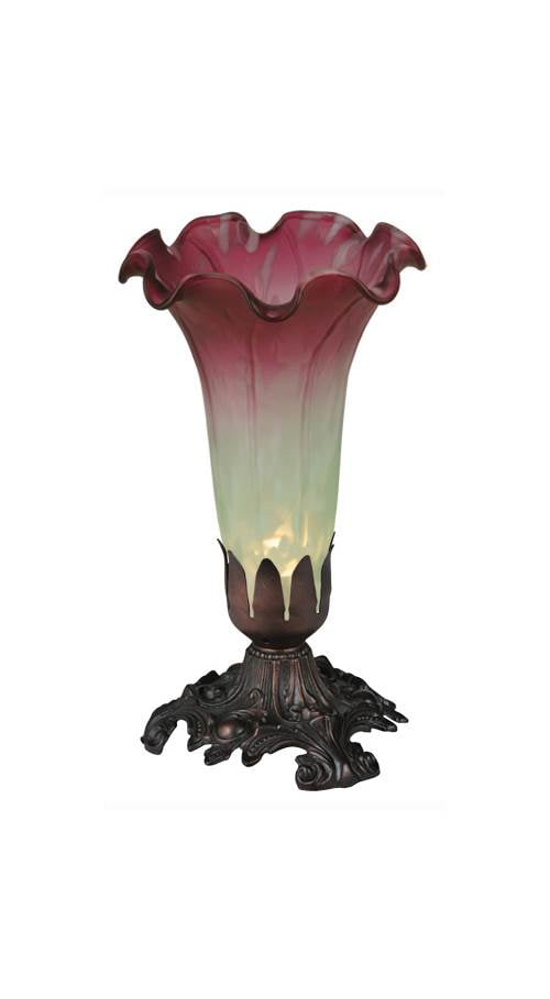 8"H Seafoam/Cranberry Pond Lily Accent Lamp