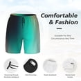 thumbnail image 3 of Lsque Teal and Peach Pattern Swim Trunks- Bathing Suit Compression Liner - Beach Swim Shorts Swimwear - (S-3XL) - Stretch Quick Dry-Large, 3 of 6