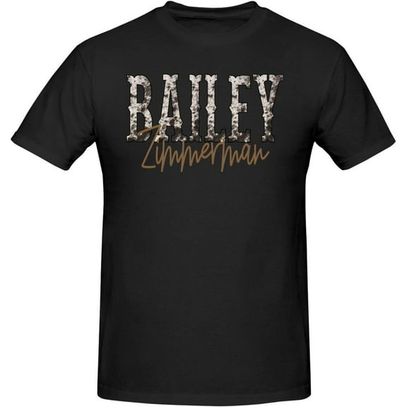 Bailey Zimmerman Music Shirt Mens Womens Short Sleeve Basic Crew Neck Cotton Classic Tees T-Shirt Black