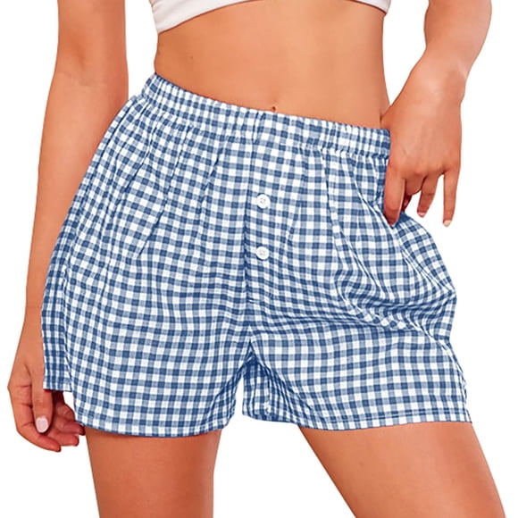 Shorts PRETTYGARDEN 2025 Verano Pijama Vichy XL Azul Marino