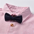 thumbnail image 6 of XAOFW Toddler Boys Girls Back To School Shirts Short Sleeve Lapel Collar Button Front Striped Shirts Child Kids First Day Of School Shirts Comfortable Tops 2-3 Years, 6 of 8