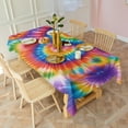 thumbnail image 3 of Colorful Rainbow Tie Dye Spiral Pattern Rectangle Tablecloth 60"x102",Waterproof Polyester Rectangle Table Cloth, Wipeable Spillproof Polyester Tablecloth for Dining, Camping, Indoor and Outdoor, 3 of 6
