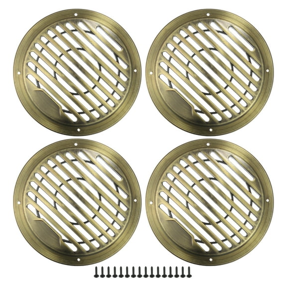 Unique Bargains 4 Pcs 4.5" Car Speaker Grills Cover Round 4.5 Inch Audio Subwoofer Protector with Screws ABS Bronze Tone