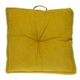 thumbnail image 6 of Parkland Collection Alena 24x24" Solid Cotton Floor Pillow in Yellow, 6 of 6