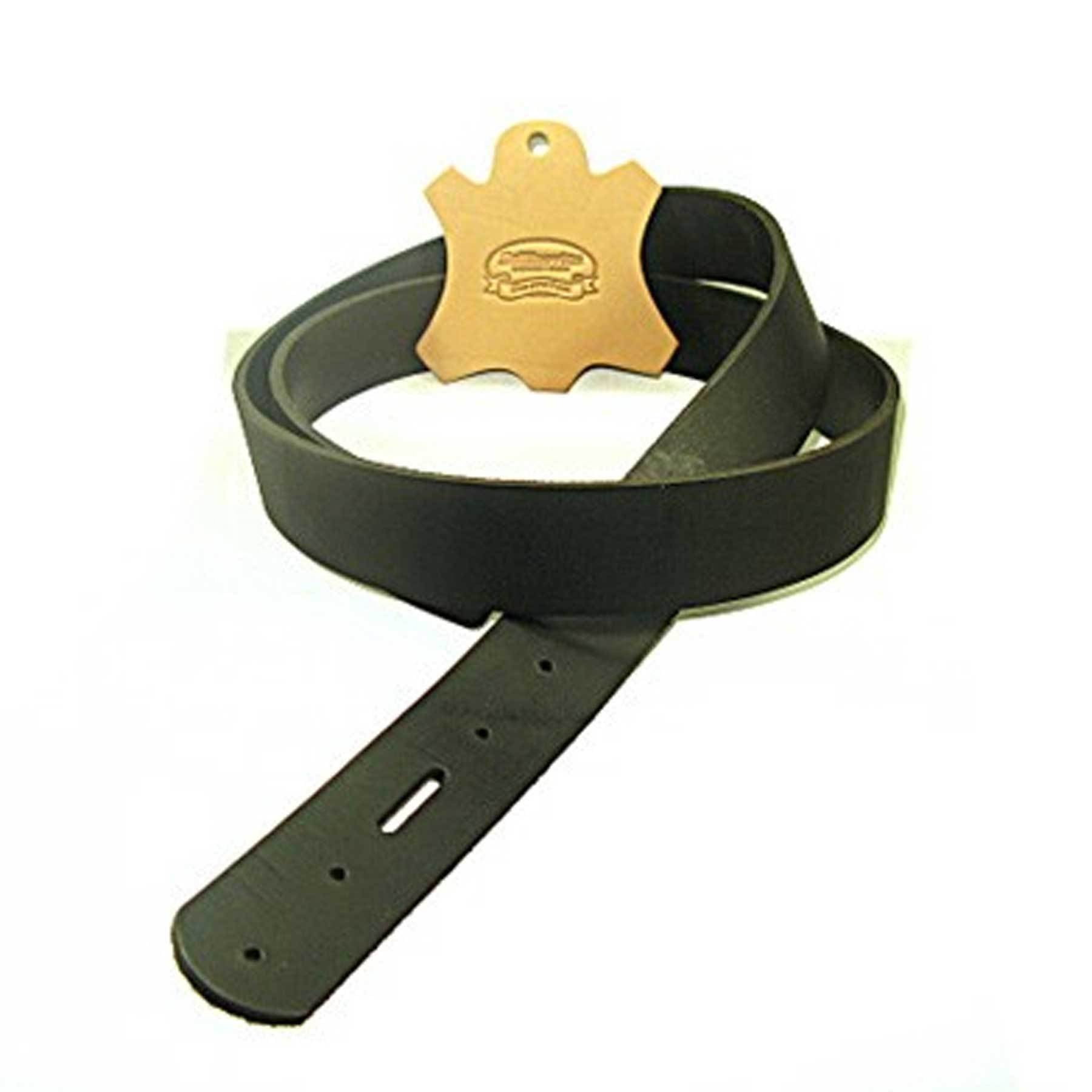 11/2" Black Buffalo Leather Belt Blank with Snap Holes 8/9 oz
