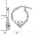 thumbnail image 4 of Sterling Silver Rhod-Plated Polished Heart Small Round Hoop Earrings (Width 15.1) (Length 18.55) - Jbsp, 4 of 5