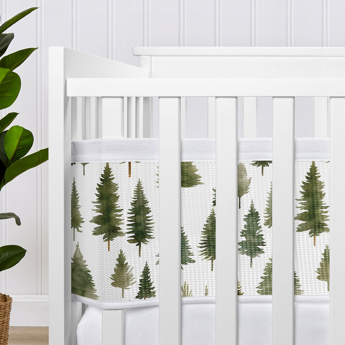 Sweet Jojo Designs + BreathableBaby Woodland Pine Tree Boy, Girl, Unisex/Gender Neutral Breathable Mesh Crib Liner
