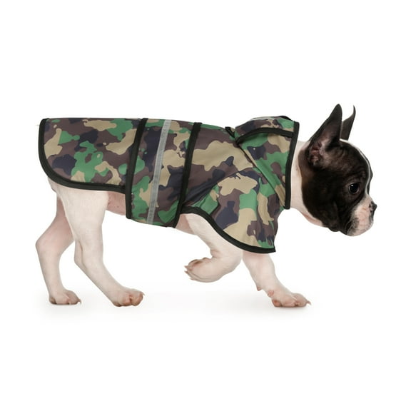 HDE Dog Raincoat Hooded Slicker Poncho for Small to X-Large Dogs and Puppies Green Camo S