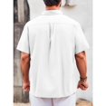 thumbnail image 3 of Summer Men Shirt Guayabera Short Sleeved Button Up Beach Shirt, 3 of 5
