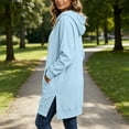 thumbnail image 6 of Xaqiouau Womens Hooded Sweatshirt Dress Long Sleeve Pullover Hoodie Dress Casual Loose Tunic Dress with Kangaroo Pocket Fall Winter Outfit, 6 of 7