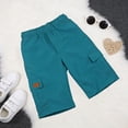 thumbnail image 6 of Rggeeun Toddler Boys Shorts Solid Color Cargo Elastic Waist With Flap Pockets Loose Fit Knee Length For Summer Everyday Use Versatile Bottoms,Blue,11-12 Years, 6 of 9