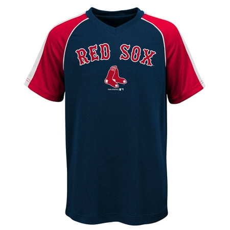 - MLB Boston RED SOX TEE Short Sleeve Boys Fashion Jersey Tee 100% Polyester Pin Dot Mesh Jersey Team Tee 4-18