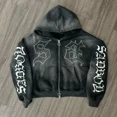 thumbnail image 1 of Sudadera con capucha informal y versátil de estilo europeo y americano para mujer, estilo hip-hop callejero Y2k, estilo retro rock, de gran tamaño, para hombre, 1 of 4