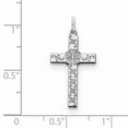 thumbnail image 2 of Beautiful Sterling Silver Rhodium-plated Laser Designed Cross Pendant, 2 of 2