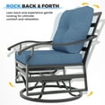 thumbnail image 3 of POTEBAN Outdoor Swivel Rocker Chairs, 3 Piece Metal Patio Rocking Chairs with Padded Cushions Patio Bistro Furniture Set with Side Table for Porch Balcony Backyard, Blue, 3 of 9