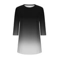 thumbnail image 6 of VEKDONE Tunic Tops for Women 3/4 Sleeve Crewneck Pullover Tops Fashion Gradient Color Print Long Blouse Casual Loose Fit Lightweight Curved Hem Shirts, 6 of 6