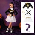 thumbnail image 4 of Halloween Gi"rl"s Costume - Star Singer Costume, Black Sequin Jacket White Tulle Tutu Skirt with Purple Braid Wig and Full Jewelry Accessories, Halloween Carnival Theme Party Fancy Dress, Size:110, 4 of 4