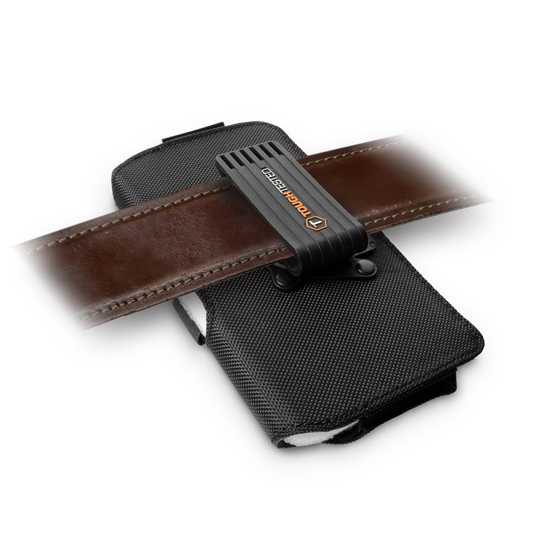 ToughTested 3XL Belt Clip Phone Holster for Extra-Large Smartphones, Rugged Ballistic Nylon Case with Magnetic Flap & Metal Buckle, 360° Rotating Locking Belt Clip, Hidden Card Pocket,5-Year Warranty
