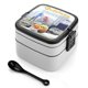thumbnail image 1 of Gudetama: Una Aventura Eggcelente Fiambrera de Doble Capa, Contenedor de Almuerzo Portátil Apilable, Almacenamiento de Alimentos Hermético a Prueba de Fugas, 1000ml, 1 of 6