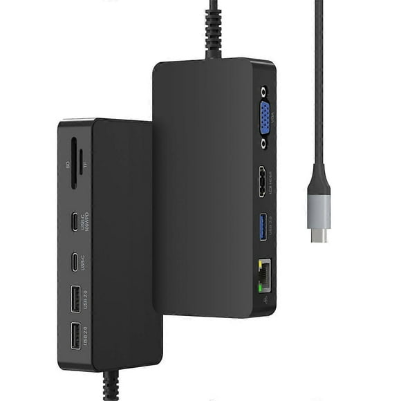USB C Surface Dock with Power Supply-11 in 1 Docking Station Triple Display 2 HDMI+VGA for Surface P