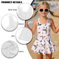 thumbnail image 4 of DISNIMO Hummingbird Butterfly Print Girls Swimsuits One Piece Bathing Suit with Skirt Sleeveless Summer Swim Dress Hawaiian U Neck Swimwear Size 6-7, 4 of 8