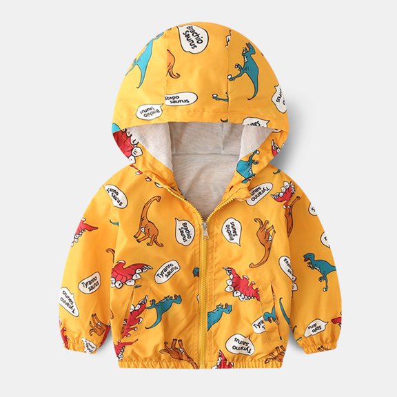 ATOGUTA Toddler Girl Coat Windbreaker Casual Outerwear Kids Lightweight Zip Hooded Jacket Orange, Size 12M-5T