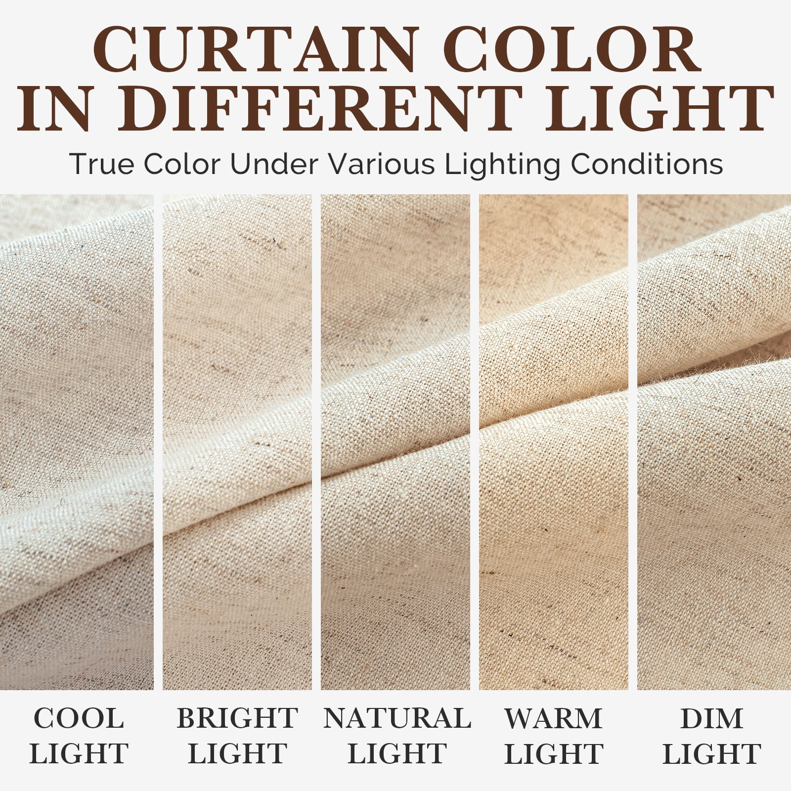 NixiYa Farmhouse Shower Curtain Ruffle Linen Shower Curtain for Bathroom Beige 72"x72"