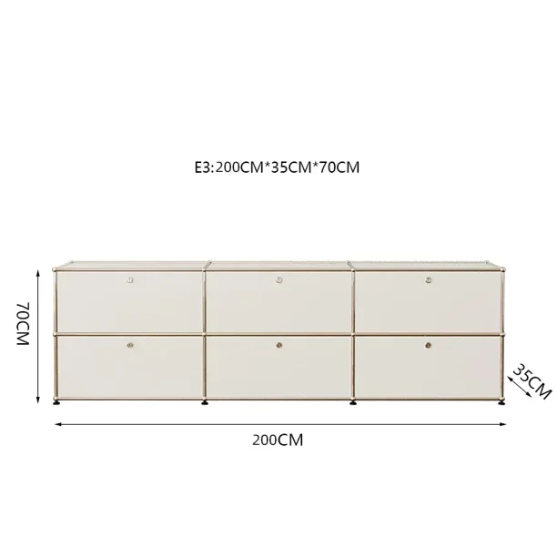 Gabinete lateral Medieval de lujo ligero USM, gabinete de almacenamiento, gabinete lateral de comedor, armario moderno Simple Ins Wind Metal de acero inoxidable