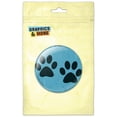 thumbnail image 1 of Paw Prints Artsy Blue Pinback Button Pin Badge, 1 of 2