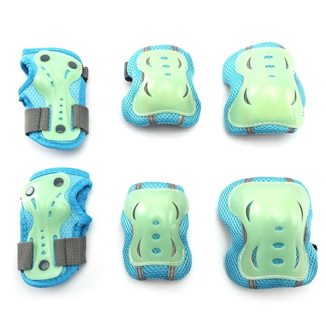 Graflsoa Blue Roller Skating Protective Gear Set - 6 Pieces, Size S, Lightweight Mesh Fabric with PP, Includes Knee, Elbow, Wrist Guards & Storage Bag