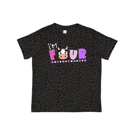 

Inktastic I m 4 Cute Cow and Polka Dots Gift Toddler Boy or Toddler Girl T-Shirt