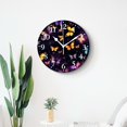thumbnail image 4 of 14 Inch Wall Clock Battery Operated Silent Clock Decorative for Office, Kitchen, Outdoor, Living Room，Starry Shiny Sparkling Butterfly on Dark Multicolor, 4 of 4