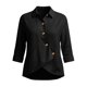 thumbnail image 4 of Neewe Women's Cotton Plain Lapel Collar Button Down Cardigan 3/4 Sleeve Lightweight Trendy 2026, 4 of 6