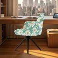 thumbnail image 3 of ZIATUBLES Daisy Print Curved Back Dining Chair Covers with Arms Stretchable Home Office Mid-Back Armchair Slipcover Reusable Modern Accent Vanity Desk Chair Cover with Elastic Bottom, 3 of 7