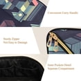 thumbnail image 5 of FORMRS Makeup Bag Travel Cosmetic Organizer for Women Fold Flat Zipper Pouch with Handle, Cube Stripes, 5 of 8