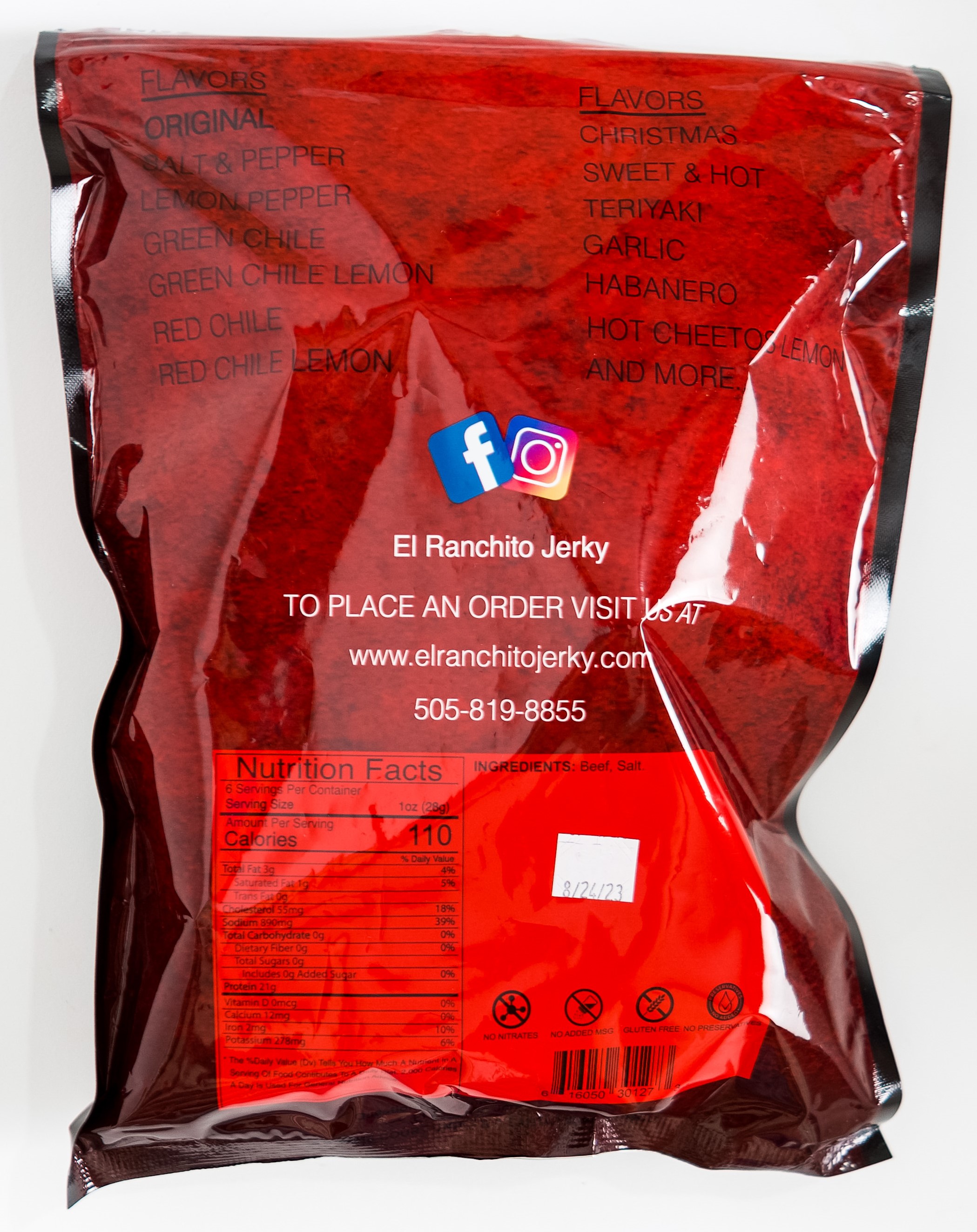 Original - El Ranchito Crunchy Beef Jerky NET WT. 6 OZ