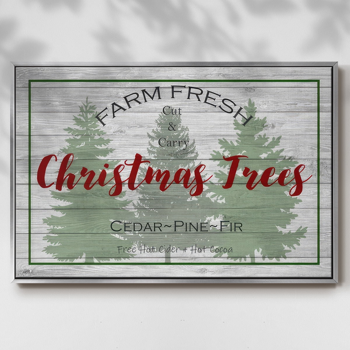 Farm Fresh - Framed Gallery Wrapped Holiday Canvas - 25 x 37 - Silver Frame