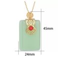 thumbnail image 5 of HOOUN Fashion Green Jade Jewelry Charm Pendant with Chain Necklace Gold Plated, 5 of 5