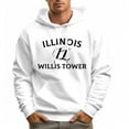 thumbnail image 2 of Men's 100% Cotton ILLINOIS Hoodie 330g Thick Pocket Hood, 2 of 16