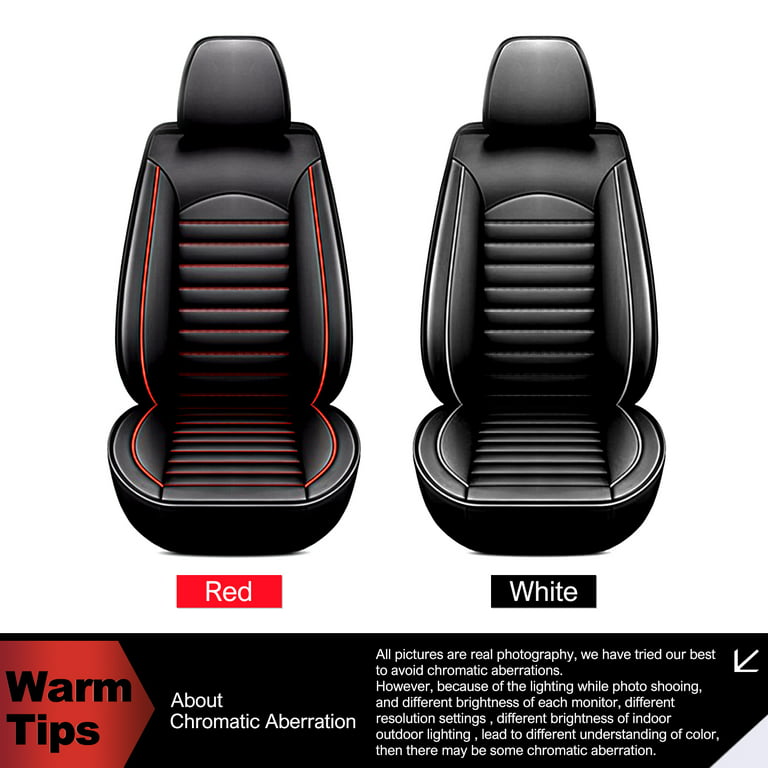 AOMSAZTO Fit Honda Passport 2019-2021 Black & Red Car seat Cover 5-seat  Faux Leather Full Set Compatible Airbag