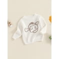 thumbnail image 3 of Suealasg Baby Boy Girl Knit Sweater Long Sleeve Cow Embroidery Chunky Pullover Sweater 6M 1T 2T 3T Toddler Boy Girl Fall Winter Warm Sweater, 3 of 7
