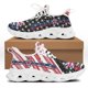 thumbnail image 1 of Zapatillas de deporte de malla con cordones para mujer, estilo moderno, con estampado de la bandera de Inglaterra, planas, ligeras y gruesas,, 1 of 6